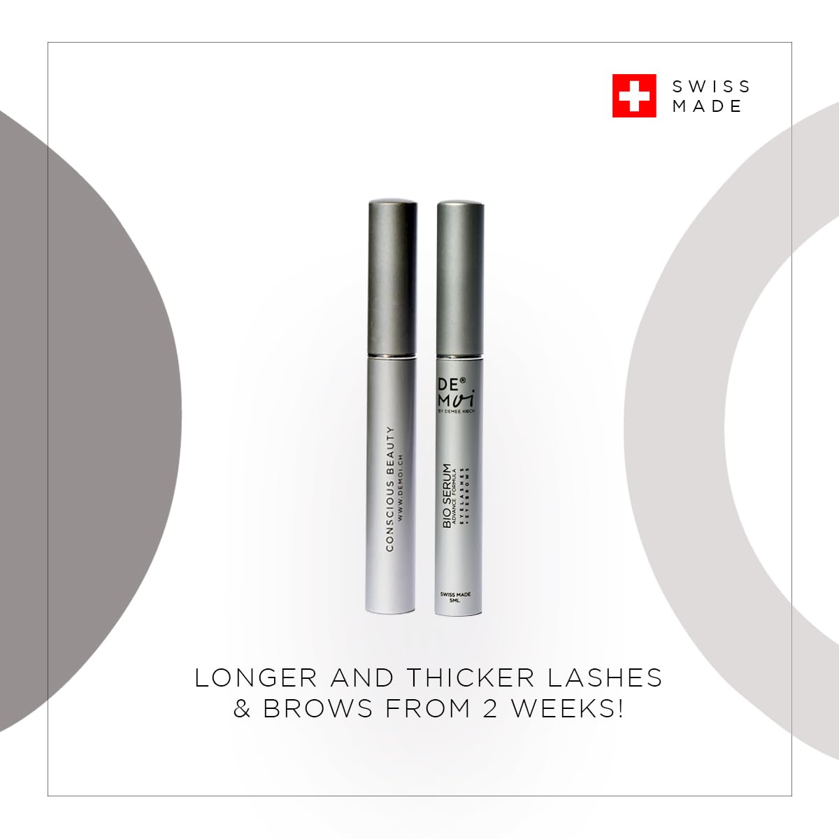 DE MOI Organic Serum 2 in 1: for Lashes + Brows [ Swiss Made