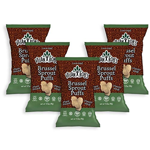 Vegan Robs Plant Based Brussel Sprout Puffs Certified Gluten Free Kosher(OU) Kosher 3.5 oz - 3 Pack