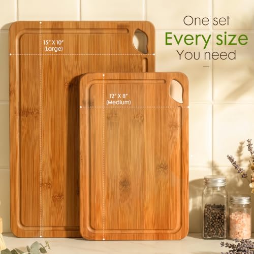 Image of Astercook Deep-Carbonized Bamboo Cutting Boards for Kitchen