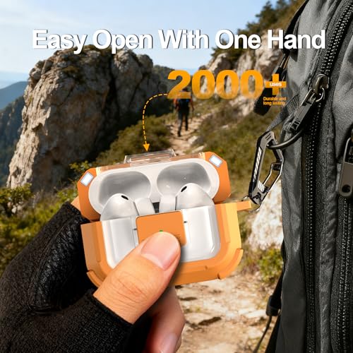 Image of RFUNGUANGO AirPods Pro 3 Case MagSafe Magnetic Automatic Lock, Brown