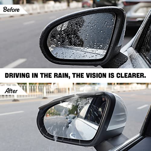 Blilo 2Pcs Car Rear View Mirror Rain Visor Guard, Carbon Fiber Car Side Mirror Rain Eyebrow, Waterproof Auto Mirror Rain Visor Smoke Guard, Universal For Cars, Truck And Suv (Smooth Black) #TOP2