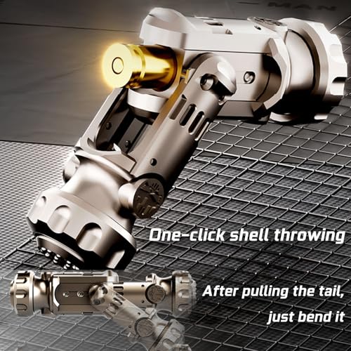 Image of Metal Tungsten Steel Fidget Toy Gun Fidget Slider Fidget Gun Stress Relief Relax EDC Gyro Finger Toy Fidget Ring Fingertip Textured Spinner (Brown)