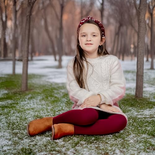 PICCOLO HOSIERY Girls Toddler Flat Knit Winter Tights, School Uniform – Heavyweight, Warm & Comfortable for Winter3