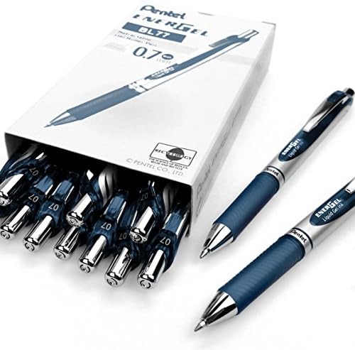 Pentel EnerGel XM BL77 - Retractable Liquid Gel Ink Pen - 0.7mm - 54% Recycled - Pink - Box of 12