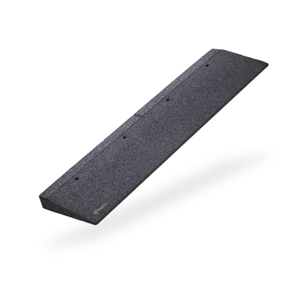 bepco Rampe de Trottoir, L x l x H : 100 x 25 x 5 cm, en Caoutchouc (Noire), avec rondelles intégrées à la Rampe pour la Fixation