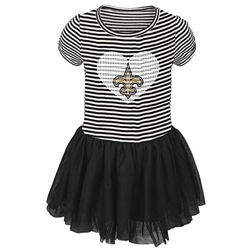 Outerstuff NFL Infant Celebration Sequin Tutu Dress-Black-18 Months, New Orleans Saints