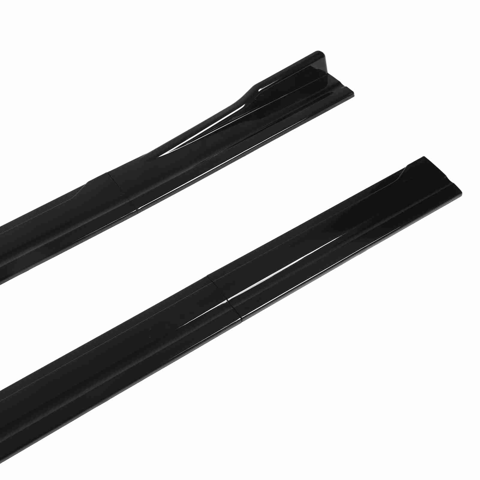 Minigonne laterali universali per auto, diffusori ad alette per minigonne laterali posteriori, estensione minigonne laterali in ABS da 2 m/78,7 pollici per, ridurre la resistenza (Nero lucido)