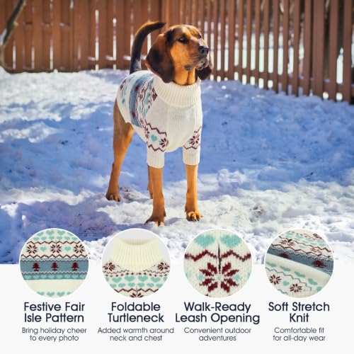 Image of IECOii Warm Dog Sweater, Turtleneck Knitted Winter Clothes for Cold Weather