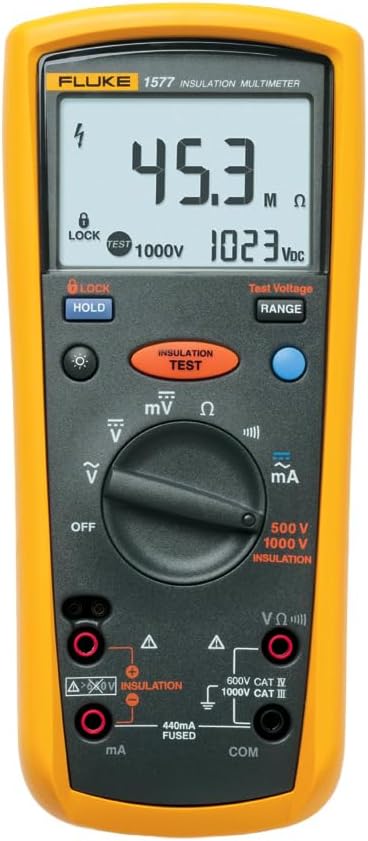 FLUKE(フルーク) デジタルマルチメーター付絶縁抵抗計 True RMS 10GΩ測定 1000V対応 絶縁測定 メガー機能搭載 高精度 電気設備点検用 1577