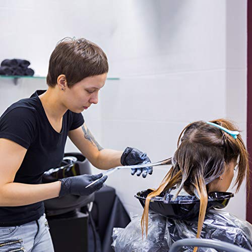 6 Pairs Hair Dye Gloves Reusable Anti-Skid Hair Color Gloves Thick Waterproof Rubber Gloves Professional Hair Dye Accessories For Home Salon, Black, Large #TOP2