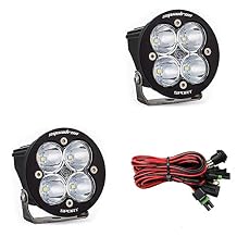 Baja Designs Squadron-R Sport Black LED Light Pods Pair for Jeeps, Off Road 4x4, Trucks, UTV - 2 PCS LED with Wiring Harness Work Scene; Clear