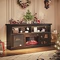 WASAGUN Fireplace TV Stand Upto 80", TV Stand with Fireplace, LED Farmhouse Entertainment Center W/Fireplace, TV Console with Fireplace,Entertainment TV Stand W/Fireplace for TV Upto 70 ",Gray