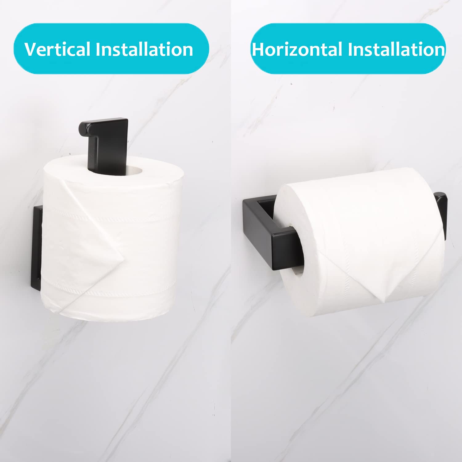 TocTen Toilet Paper Holder-Bathroom Tissue Holder Fit Big Roll Paper, Toilet Paper Roll Holder Wall Mounted Made of Thicken 304 Stainless Steel, Suitable for Bathroom, Kitchen, Office (5.9 in, Black) — Amazon image 6