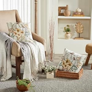 Vhc brands farmhouse pumpkin pillow cover set of 2 16×16 decorative fall throw pillow covers primitive decor for fall and thanksgiving  urban country home decor