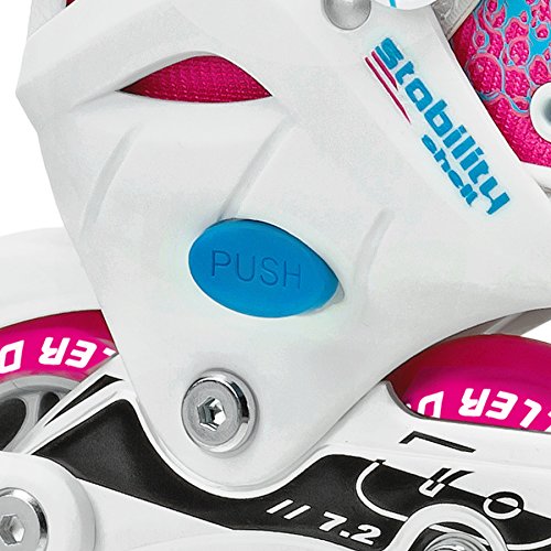 Roller Derby Ion 7.2 Girl's Adjustable Inline Skates White/Pink Size Small (11-1) #TOP4