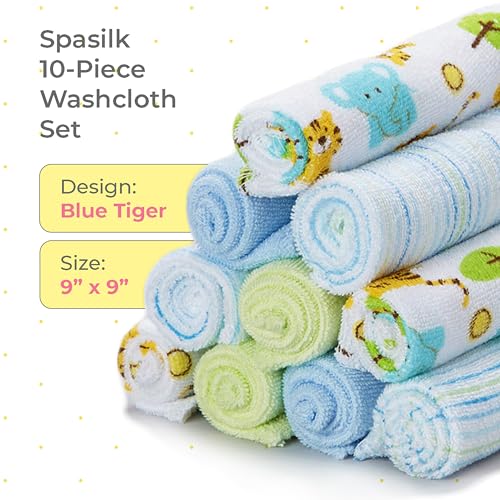 Image of Spasilk Baby 10 Pack Soft Terry Bath Washcloth Wipes