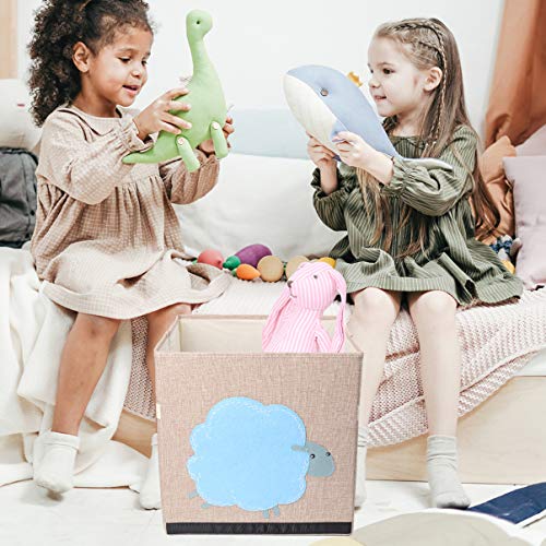 Cabilock – Recipiente dobrável para cesta de armazenamento de brinquedos de lona para armazenamento