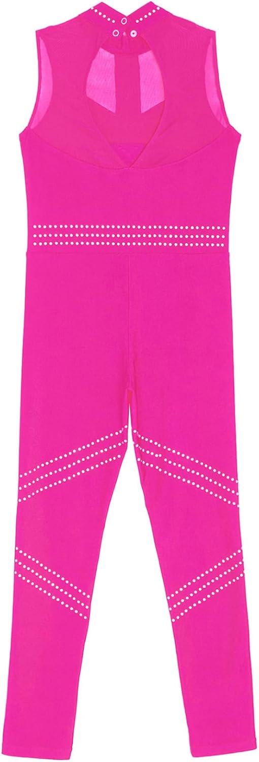 DINORMIN Little Girls One Piece Gymnastics Unitard Full Body Jumpsuit Ballet Leotard Skating Romper Bodysuit