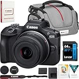 Canon EOS R100 Mirrorless Camera w/RF-S18-45mm F4.5-6.3 is STM Lens Kit (6052C012) Bundle w/Lexar Premium PRO Blue Series 64GB SDXC Memory Card +Deco Essentials Camera Bag + Corel Photo Video Suite