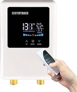 Tankless Water Heater Electric 220V, 3500W Instant Water Heater Under Sink, Conversion Between Fahrenheit and Celsius, Remote Control