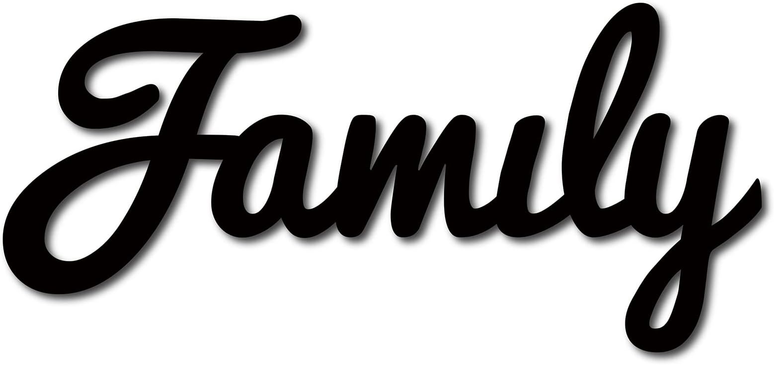 CREATCABIN Wood Family Sign Wall Decor Art Cutout Letter Word Laser Cut Unfinished Decorative Accessories Rustic for Living Room Home Door Farmhouse Porch Bedroom Decoration 11.8 x 5.47 Inch,Black