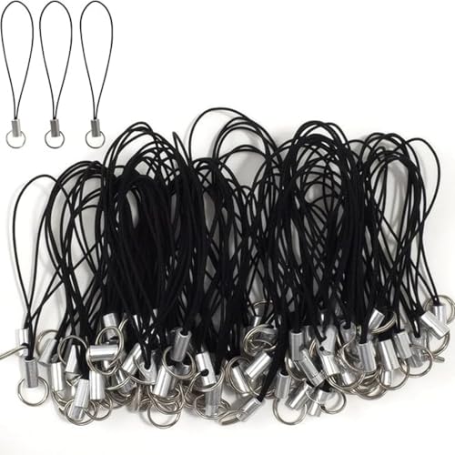 200 Pcs Cell Phone Split Ring Strap Detachable Phone Charm Cords DIY Lanyard Decorations for Hanging Charms USB Drive Keychain