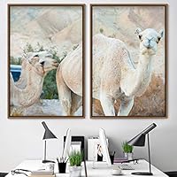 2 Piece Framed Canvas Wall Art Alpacas Canvas Prints Home Artwork Decoration for Living Room,Bedroom - 16