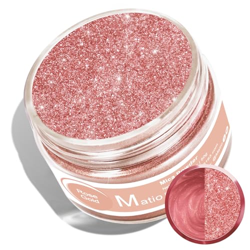 Matio Mica Powder, 1.8oz/ 50g Rose Gold Pearlescent Effect Mica Powder