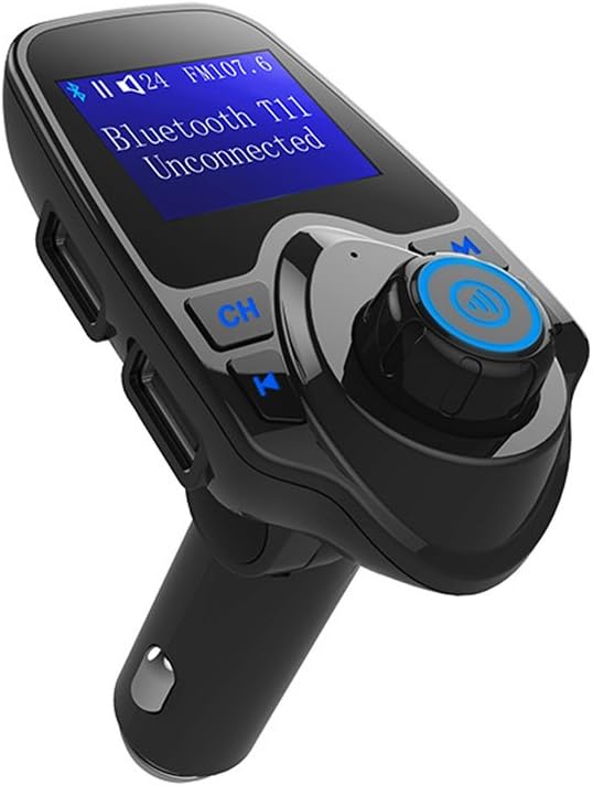 Fuloophi Bluetooth FM Transmitter, Car MP3 Player Hands Free Car Kit Music Receiver TF Card Dual USB Charger