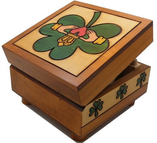 Polishart Claddaugh - Secret Wooden Puzzle Box #TOP2