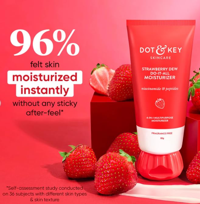 Dot & Key Strawberry Dew Do-It-All Moisturiser, Nourishing & Replenishing, 80 gm, 80 g (Pack of 1) - Image 3