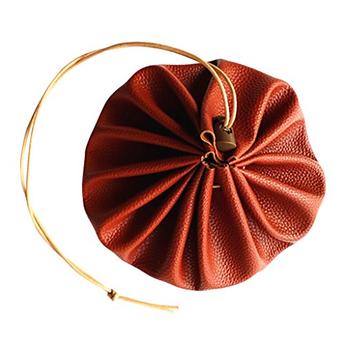 Toygogo 15"große Leder Kordelzug Zunderbeutel Bushcraft Überleben Camping Geschenk Cover