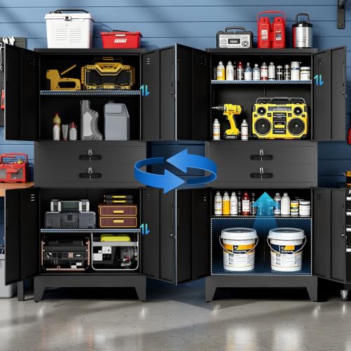 Image of Metal Storage Cabinet for Garage, Tool Cabinet, Utility Cabinet