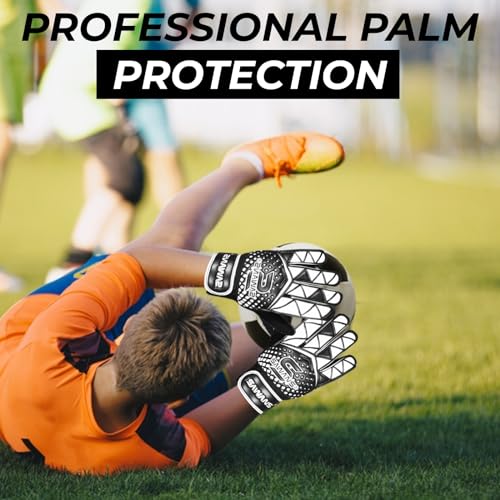 Football Goalkeeper Gloves For Boys kids Children Youth Training Gloves Soccer Goalie Goalkeeping Wrist Protection Grip Palms Adults Men (Black, Size 7 (S/M) Adult) Football Goalkeeper Gloves For Boys kids Children Youth Training Gloves Soccer Goalie Goalkeeping Wrist Protection Grip Palms Adults Men (Black, Size 7 (S/M) Adult)