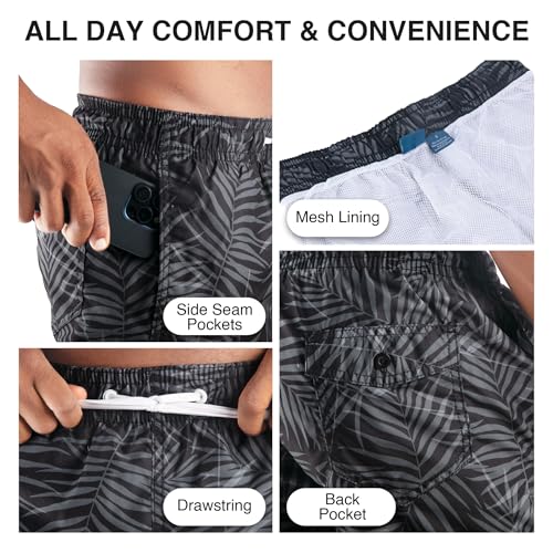 Image of Kanu Surf Men's Big Palma Extended Size Leaf Volley Swim Trunk