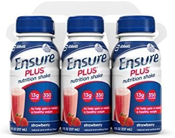 Ensure Plus Nutrition Shake, Strawberry, 8-Ounce Bottle (Pack of 48)