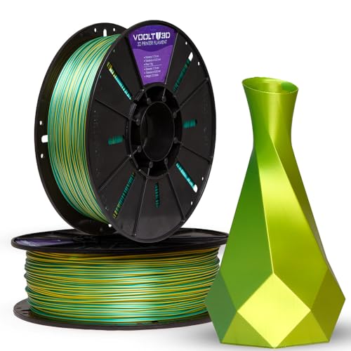 Filamento PLA Duo Color Dourado e Verde 1kg 1,75mm - Duas Cores -...