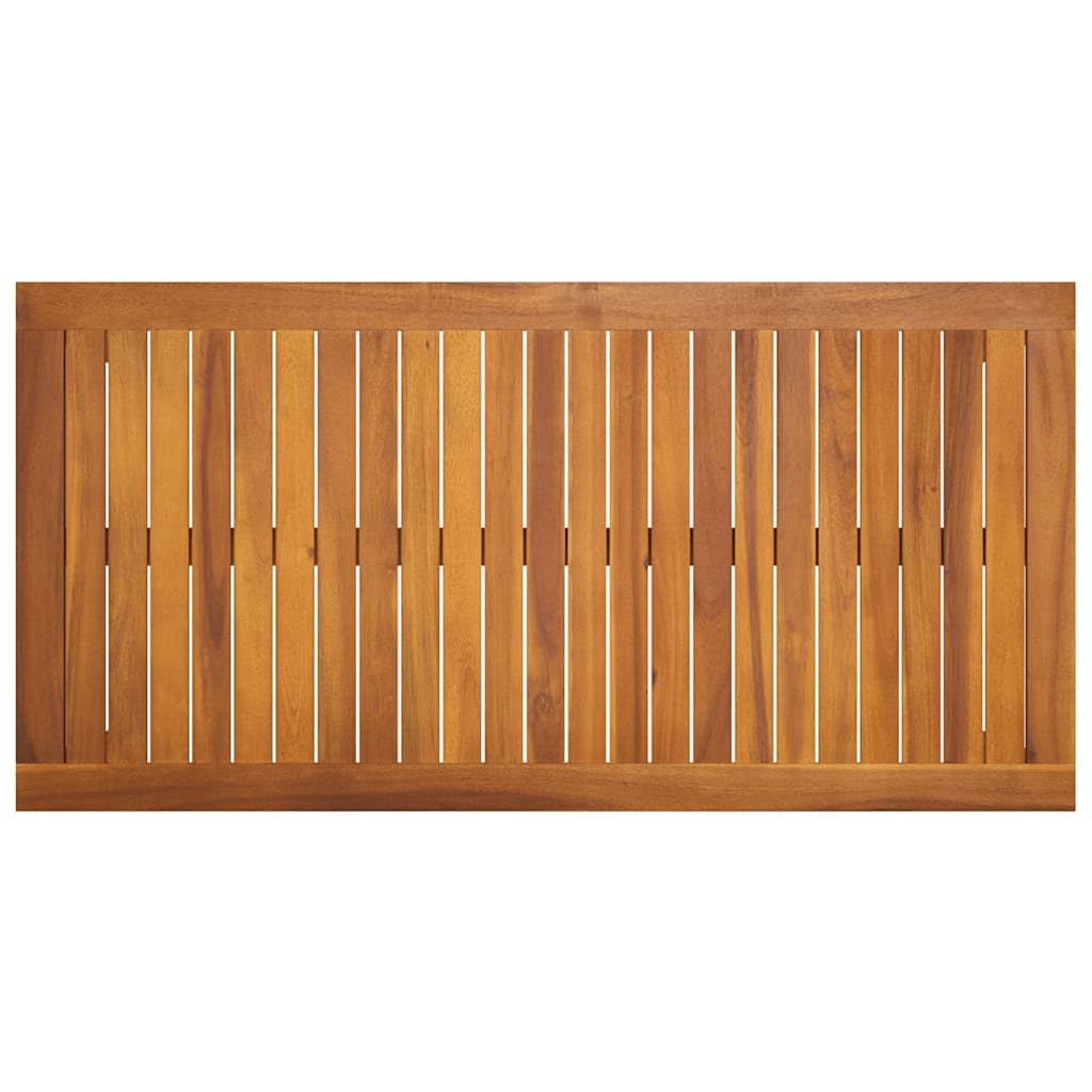 Stół ogrodowy z litego drewna akacjowego z wykończeniem olejowym, 110 x 55 x 67 cm, stabilna rama drewniana, blat stołu na taras, balkon, do ogrodu, na werandę, kemping i piknik