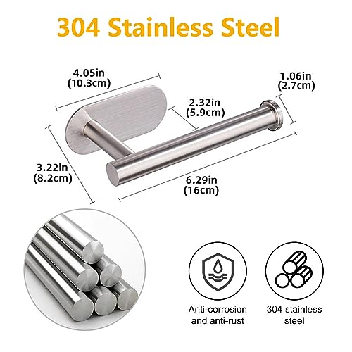 WYSE Self Adhesive Silver Toilet Paper Holder,Wall Mount Tissue Holder for Bathroom RV,No Drilling Toilet Paper Roll Holders,SUS304 Stainless Steel Toilet Roll Holder - Thumbnail 3