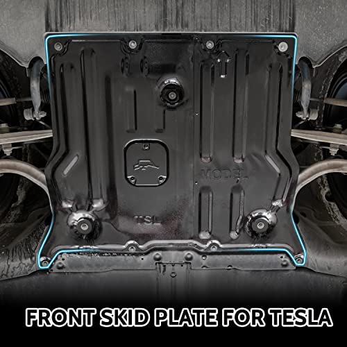 Skid Plate For Tesla Model 3 / Model Y, Pokiauto Front Rear Under Engine Guard Cover Splash Shield Cover Chassis Guard Plates For Tesla Model 3 2017-2023 / Model Y 2020-2023 Accessories, 2Pcs #TOP1