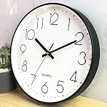 Wall Clocks Battery Operated,12 inch Silent Non Ticking Modern Wall Clock for Living Room Bedroom Kitchen Office Classroom Decor