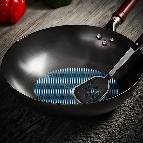 Wok con fondo plano de acero al carbono 30 cm miniatura 2