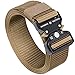 Fairwin Tactical Belt, Military Style Webbing Riggers Web Belt with Heavy-Duty Quick-Release Metal Buckle (Tan, M36-42) …