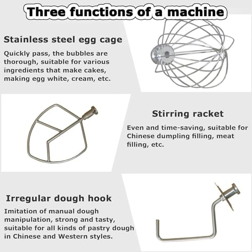 Dough Mixer,Food Mixer, 7L Capacity 500W Dough Kneading Machine - Commercial Grade Stainless Steel Bowl with Security Shield – Ideal Baker Equipment for Pizzeria & Restaurant - Image 3