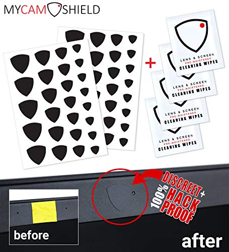 MyCamShield | Black (Matte) | 52 Vinyl Webcam/Camera Covers | Removable/Reusable |
