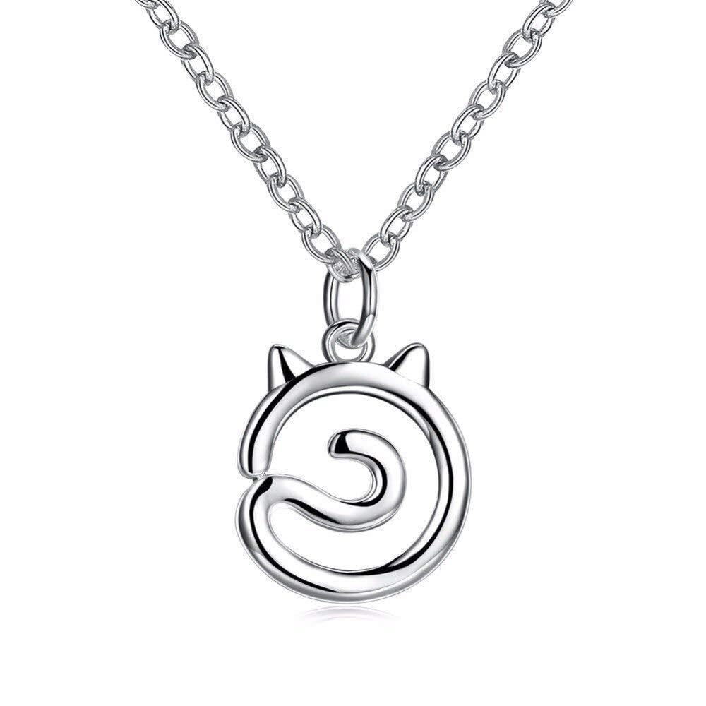 Collier d'oreille de chat argent 925 chaîne Kitty femmes fille - 6