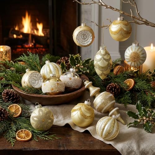 Décorations de Noël en verre dans leur coffret cadeau idéal pour les fêtes - 7