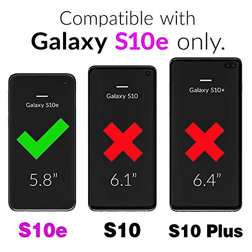 Asuwish Compatible with Samsung Galaxy S10e Wallet Case Tempered Glass Screen Protector Flip Card Holder Stand Kickstand Cell Phone Cases for Glaxay S 10e Gaxaly 10se Galaxies Se10 Women Men Blue