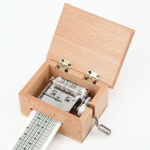 ELECTROPRIME Music Box Hand-Cranked Wooden Hole Gift Present Grea Puncher 70 * 63 * 50mm New
