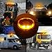 Yinaolan Amber LED Rotating Beacon Light, Flashing Warning Light with 6 Modes, 12-24V Emergency Strobe Lights for Trucks Vehicles Construction IP67 Waterproof (Pole Mount)